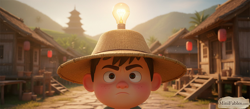 Иллюстрация к сказке Как крестьянин тянул ростки