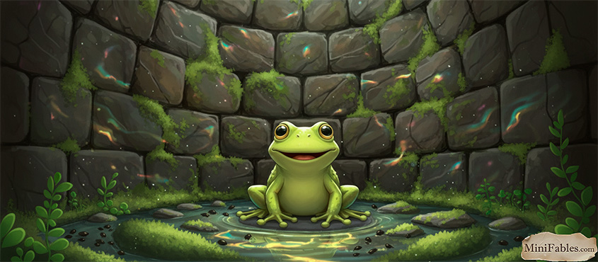 Иллюстрация к сказке Лягушка на дне колодца