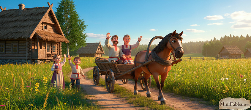 Иллюстрация к сказке Гуси-лебеди