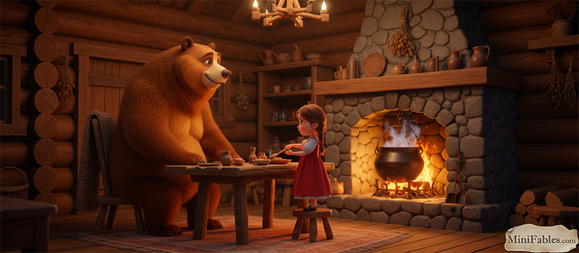 Иллюстрация к сказке Маша и Медведь