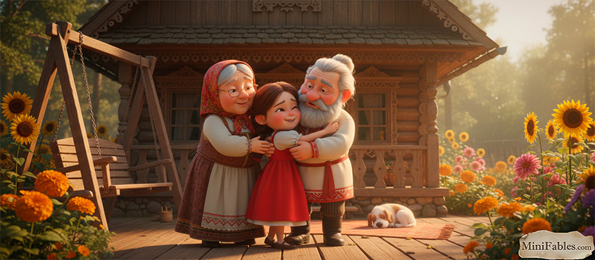 Иллюстрация к сказке Маша и Медведь