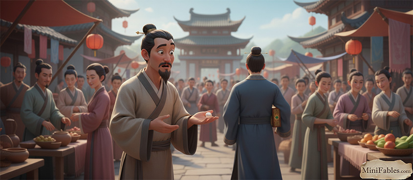 Иллюстрация к сказке Купить шкатулку и вернуть жемчуг